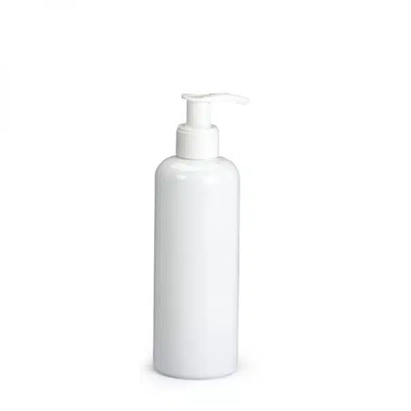 Botella PET cilíndrica color blanco