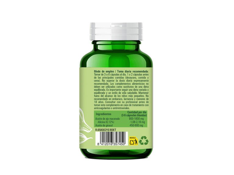 Etiqueta trasera de Ajosol Ynsadiet 100 perlas
