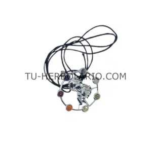 Colgante de acero Ganesha chakras