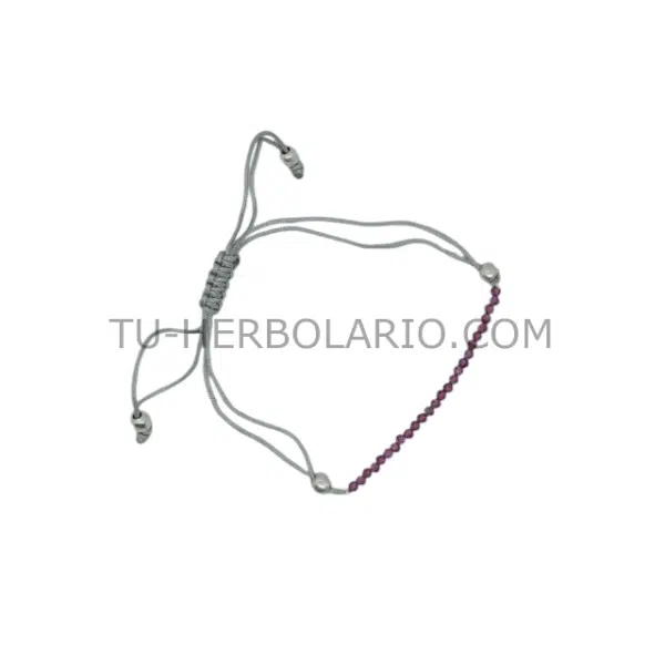 Pulsera de Macramé - Granate Rosa