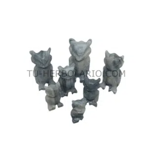 Familia de búhos de ónyx gris