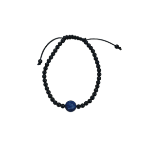 Pulsera Tibetana - Obsidiana y Lapislazuli