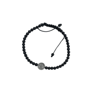 Pulsera Tibetana – Obsidiana y Cuarzo Cristal